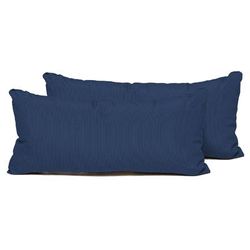 Navy Outdoor Throw Pillows Rectangle Set of 2 in Navy - TK Classics PILLOW-NAVY-R-2x