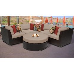 Barbados 4 Piece Outdoor Wicker Patio Furniture Set 04a in Wheat - TK Classics Barbados-04A