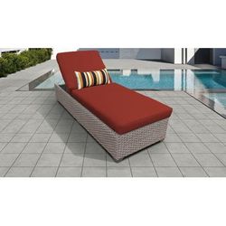 Florence Chaise Outdoor Wicker Patio Furniture in Terracotta - TK Classics Florence-1X-Terracotta