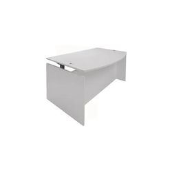 White Adjustable Height Bow Front Desk