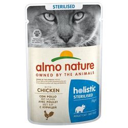 6x70g Pollo Sterilised Almo Nature Holistic umido per gatti