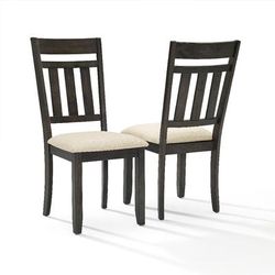 Hayden 2Pc Slat Back Dining Chair Set Slate - 2 Slat Back Chairs - Crosley CF8020-SL