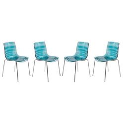 Modern Astor Plastic Dining Chair (Set of 4) - LeisureMod AC20TBU4