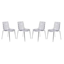 Modern Astor Plastic Dining Chair (Set of 4) - LeisureMod AC20CL4