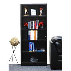 " 5 Shelf Wood Bookcase, 72 inch Tall, Espresso Finish - Concepts in Wood MI3072-E"