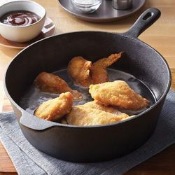 12" Cast Iron Chicken Fryer by BrylaneHome in Black Cookware