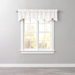 BH Studio Sheer Voile Layered Valance by BH Studio in Eggshell Window Curtain