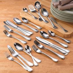 46-pc Flatware Set with Tray by BrylaneHome in Stainless