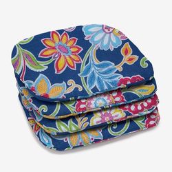 BH Outdoor Performance Set of 4 Stacking Chair Pads by BrylaneHome in Granada Patio Cushion