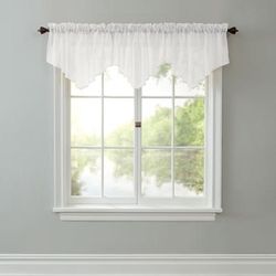 BH Studio Sheer Voile Ascot Valance by BH Studio in Eggshell Window Curtain