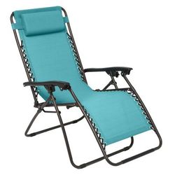 Zero Gravity Chair by BrylaneHome in Breeze Folding Outdoor Lounger Recliner + Pillow Ergonomic Comfort