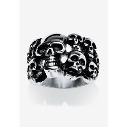 Men's Big & Tall Skull Ring by PalmBeach Jewelry in Stainless Steel (Size 9)