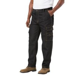 Men's Big & Tall Boulder Creek™ Marine Cargo Pants by Boulder Creek in Black Denim (Size 50 38)