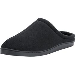 Extra Wide Width Men's Fleece Clog Slippers by KingSize in Black (Size 13 EW)