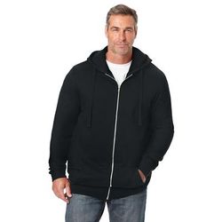 Men’s Big & Tall Fleece Zip-Front Hoodie by KingSize in Black (Size XL) Fleece Jacket