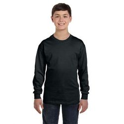 Gildan G540B Youth Heavy Cotton Long Sleeve T-Shirt in Black size XS G5400B, 5400B