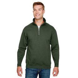 Bayside BA920 9.5 oz. 80/20 Quarter-Zip Pullover Sweatshirt in Hunter Green size Medium | Cotton/Polyester Blend 920