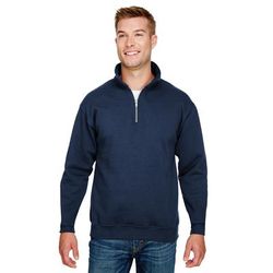 Bayside BA920 9.5 oz. 80/20 Quarter-Zip Pullover Sweatshirt in Navy Blue size 2XL | Cotton/Polyester Blend 920