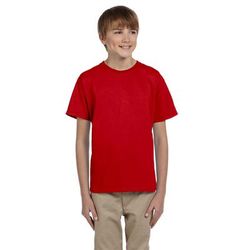 Fruit of the Loom 3931B Youth HD Cotton T-Shirt in True Red size Medium 3930BR, 3930B