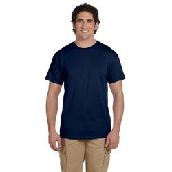 Fruit of the Loom 3931 Adult HD Cotton T-Shirt in Navy Blue size Large 3930R, 3930