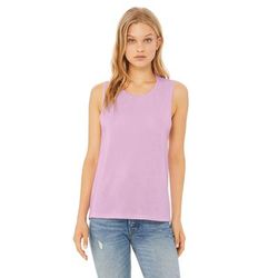 Bella + Canvas B8803 Women's Flowy Scoop Muscle Tank Top in Lilac size Large | Ringspun Cotton 8803, BC8803