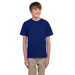 Fruit of the Loom 3931B Youth HD Cotton T-Shirt in Admiral Blue size XL 3930BR, 3930B