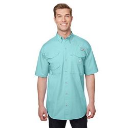 Columbia 7130 Men's Bonehead Short-Sleeve Shirt in Gulf Stream size Large | Cotton