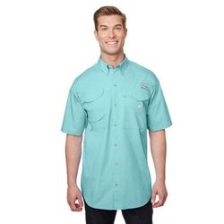 Columbia 7130 Men's Bonehead Short-Sleeve Shirt in Gulf Stream size XL | Cotton