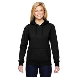 J America JA8860 Women's Glitter French Terry Hood T-Shirt in Black size 2XL | Cotton/Polyester Blend 8860