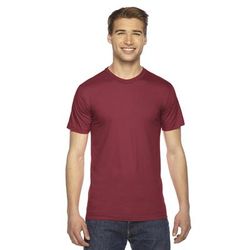 American Apparel 2001 Fine Jersey Short-Sleeve T-Shirt in Cranberry size Small | Cotton 2001W, AA2001W