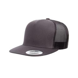 Yupoong 6006 Adult 5-Panel Classic Trucker Cap in Charcoal | Cotton/Polyester Blend 6006T