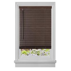 Wide Width Cordless GII Madera Falsa 2" Faux Wood Plantation Blind by Achim Home Décor in Mahogany (Size 27" W 64" L)