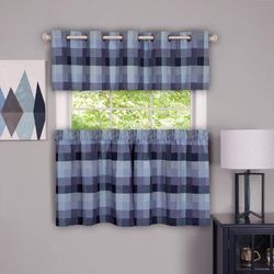 Wide Width Harvard Valance w/10 Sm Grommets by Achim Home Décor in Blue (Size 58" W 14" L)
