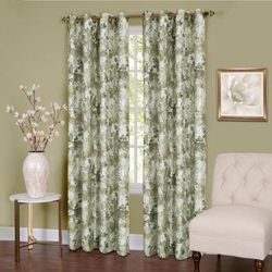 Wide Width Tranquil Lined Grommet Window Curtain Panel by Achim Home Décor in Green (Size 50" W 63" L)
