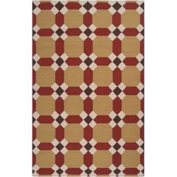 Rossiter 5' x 8' Modern Contemporary Wool Dark Brown/Beige/Burgundy/Mustard/Sky Area Rug - Boutique Rugs