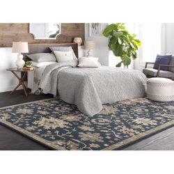 Hazen 2'6" x 8' Traditional Wool Navy/Brown/Dusty Sage/Light Beige/Medium Gray/Dark Red/Peach/Medium Gray/Peach/Beige Runner - Boutique Rugs