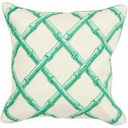 Merrimack 20" Square Cotton Aqua/White Throw Pillow - Boutique Rugs