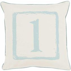 Benalla 20" Square Cottage Cotton Teal/Beige Throw Pillow - Boutique Rugs