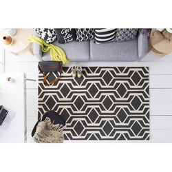 Dyersburg 18" Square Modern Cotton Black/Off White/Ivory/Off White Throw Pillow - Boutique Rugs
