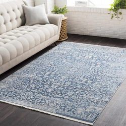 Yorkana 2'7" x 9' Traditional Vintage Medallion Blue Saffron/Blue/Gray/Light Blue/Tan/Light Beige/Oatmeal/Light Beige/Beige/Mustard Runner - Boutique Rugs