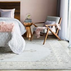 Northstowe 5'6" x 8'6" Classic Handmade Updated Moroccan NZ Wool Black/Charcoal/Denim/Gray/Pale Blue Area Rug - Boutique Rugs