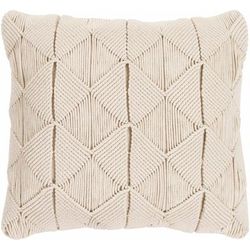 Bandon 18" Square Coastal Cotton Cream Throw Pillow - Boutique Rugs