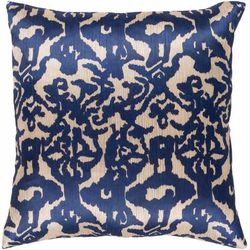 Foulsham 22" Square Traditional Navy/Beige/Brown/Dark Red Throw Pillow - Boutique Rugs