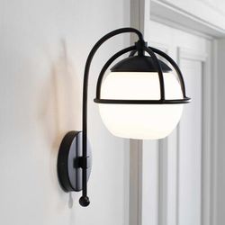 Culmore 9"L x 7"W x 14"H Black/White/Off White/Ivory Wall Sconce - Boutique Rugs
