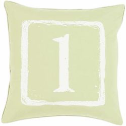 Eynsford 18" Square Cottage Cotton Cream/Light Olive/Olive Throw Pillow - Boutique Rugs