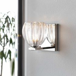Orviston 6"L x 5"W x 5"H Rustic Bronze/Nickel/Clear/Metallic - Nickel/Metallic - Bronze/Clear Wall Sconce - Boutique Rugs