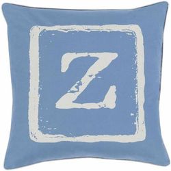 Kulin 20" Square Cottage Cotton Blue/Oatmeal/Medium Gray Throw Pillow - Boutique Rugs