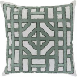 Oakdowns 18" Square Traditional Dusty Sage/Light Sage/Medium Green/Medium Gray Throw Pillow - Boutique Rugs