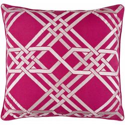 Rockhampton 22" Square Traditional Blush/Fuchsia Lumbar Pillow - Boutique Rugs