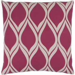 Kidlington 22" Square Traditional Cotton Light Gray/Red Throw Pillow - Boutique Rugs
